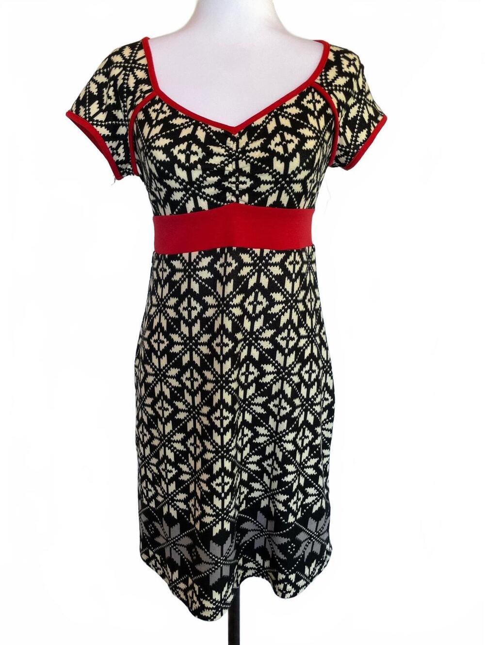 Xhilaration Y2K Nordic Snowflake Dress S Red Black Cowgirl Christmas Western